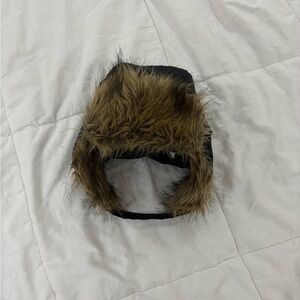 Columbia Black Winter Hat with Ear Flap & Faux Fur Trim